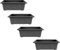 Optimal Products Plastic Trough Plant Pot Long Plastic Planter Outdoor Garden Herb Flower Box UK (55cm Trough Volcanic Ash, 4)