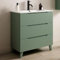 Kibath Mueble de Baño con Lavabo Boreal 80 cm 3 cajones con Patas Acabado Verde Lago Mate Fabricado en Madera