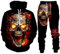 LEXAHO 3D Totenkopf Schädel Hoodie Männer Trainingsanzug Jogging Set Männer Sportanzug Männer Sweatshirt Hosen (Totenkopf 2,L)