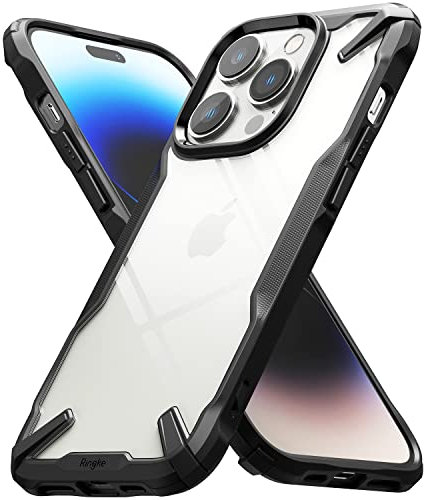 Ringke Fusion-X Case Compatible with iPhone 14 Pro Max 6.7-Inch, Clear Hard Back Heavy Duty Shockproof Advanced Protective TPU Bumper Phone Cover - Black