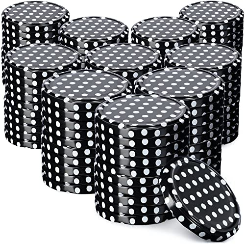 KADAX 100er Set Schraubdeckel TO66 ⌀ 66mm Schwarz Gepunktet – Twist-Off Ersatzdeckel für 235-900ml Einmach- & Marmeladengläser | Luftdicht & Spülmaschinenfest