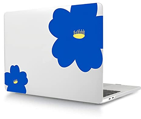 Hülle Kompatibel mit Neues MacBook Pro 16 Zoll 2021/2023 Freisetzung A2485 A2780 M1/M2 Chip mit Touch ID, Plastik Schützend Hartschale Snap Case für Neues MacBook Pro 16 Zoll, Blaue Blume