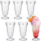 Mezchi 6 Pack Acrylic Milkshake Glasses, 15OZ/425ML Clear Old Fashioned Soda Glass, Shatterproof Footed Ice Cream Cups, Plastic Pina Colada Fountain Glasses, Great for Juice, Tropical Drinks, Party