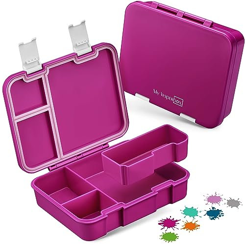 My Vesperbox – Jin - Bento Box Kinder - Lunchbox - extrem robust – Brotdose – Brotbox ideal für Kindergarten und Schule (Lila)