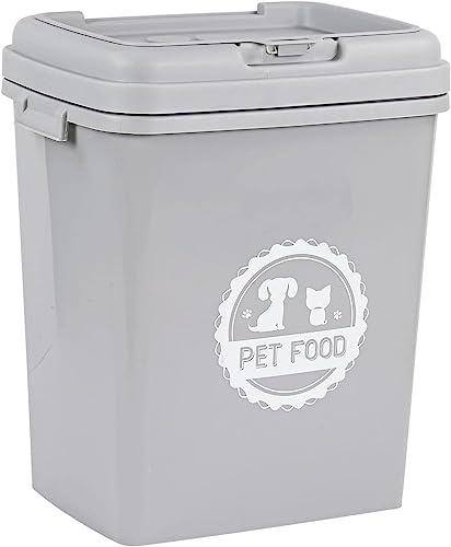 SIAMK COLLECTION 40Litre & 15KG Airtight Pet Food Storage Box Plastic Container Flip Top Locking System Birds Pet Dog Cat Animal Dry Feed Bin Grey