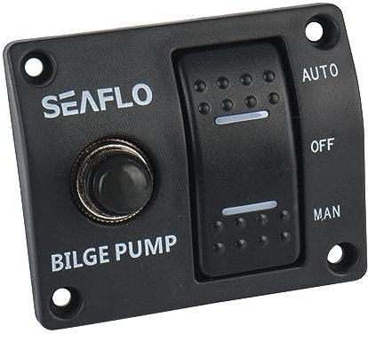 LIGHTEU®, Seaflo DC 12V 24V Kraftstoff 15A Bilgenpumpen-Panel-Schalter für Bilgenpumpe Tauchwasserpumpe, SFSP-015-02