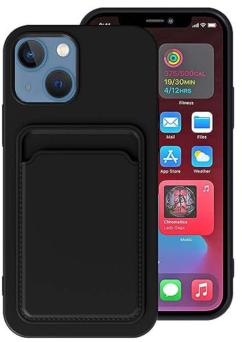 Hülle passend für Smartphonica iPhone 14 Silikon Hülle mit Kartenhalter - Schwarz/Back Cover