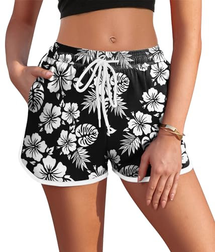 AI'MAGE Short de Bain Femme Été Maillot de Bain à Séchage Rapide Imprimé Multiusage Sport Short pour la Natation, Le Surf, la Course, la Gymnastique, Les Loisirs