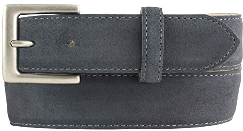 BELTINGER Gürtel aus Veloursleder 3,5 cm | Velour-Ledergürtel für Herren 35mm | Wildleder-Gürtel mit antik-silber Gürtelschließe