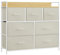 SONGMICS Kommode, Schrank, 7 Stoffschubladen mit Griffen, Metallgestell, Industrie-Design, cremeweiß-wolkenweiß LTS523W01