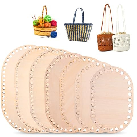 Circle Blank Crochet Basket Wood Base,7 Größen Korbboden Zum Häkeln,Naturholzkorbboden,Crochet Basket Holzbasis,Häkelkorb Holzbasis Für Diy Korbflechten,Kunsthandwerk