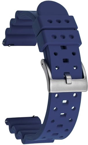 Niziruoup Uhrenarmband aus Fluorkautschuk Belüftete FKM Kautschuk Armband mit Schnellverschluss 18mm 20mm 22mm 24mm Weiche Langlebig FKM Gummi Ersatzband für Sport Taucheruhren Herren &Damen