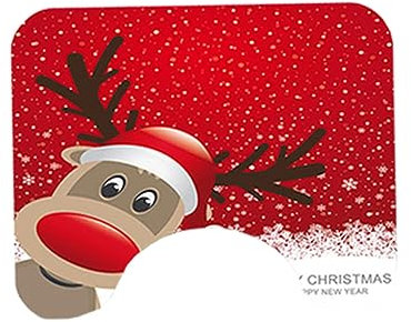 Amosfun Teiliges Weihnachts Badezimmer Teppich Set Mit Cartoon Druck rutschfeste Toilettenmatte Mit Sitzbezug Weich Saugfähig Waschbar Für Zuhause Hotel