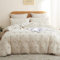 Lanqinglv Beige Bettwäsche 200x220cm Boho Getuftet Exquisite Handgefertigt Stickerei Herz Muster Chic Getuftet Vintage Bettbezug Doppelbett mit Reißverschluss und 2 Kissenbezüge 80x80cm