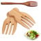 HDGSAFD Lot de 2 fourchettes à salade et 1 fourchette en bois à long manche, couverts en bois, agitateur à salade, ustensiles de cuisine, accessoires de cuisine
