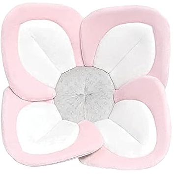 siduytin Baby Badesitz, Sicherheit und Komfort für die Kleinen, Stoff Baby Badewanne, Blumen Baby Badesitz, Netz Sitzmatte, Badewanne, Rosa Seite, 80cm