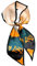 GIMIRO Satin Seidenschal 148 x 13,5 cm Krawatte Double Layer Bund für Blazer, Mantel, Kleid (72# Yellow Fish in Green Sea)