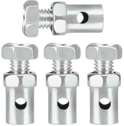 EIHI 4 Pièces Cuivre Serre-Câble,Ø Trou 2.5mm Serre Câble Universel à Visser Butée Fixation Câble Vélo Cyclo Moto Scooter Tondeuse Tracteur,Résistant à la rouille,Ne S'abîme pas Facilement