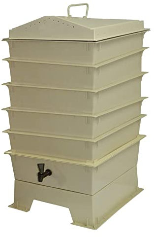 Worm Farm Compost Bin Worm Composter - Efficient and Easy-to-Use Continuous Flow Through Vermi Composter for Worm Castings - Worm Tea Maker for Indoor and Outdoor Use
