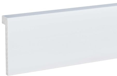 PROVISTON Plinthe de recouvrement pour carrelage 22 x 100 x 2000 mm - Plinthe moderne - Profil carré - En plastique blanc - Imperméable - Robuste et durable