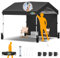 3x3 Pavillon, COBIZI Faltpavillon 3x3 Wasserdicht Winterfest, One Push Pop up,Partyzelt mit 1 Seitenteilen & 4 Sandsack, 3 höhenverstellbar, sofortige Outdoor-Carports für Motorrad, UV50+, Grau