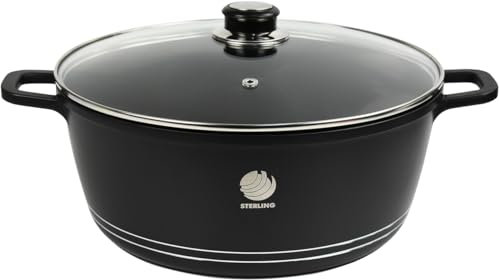 Non Stick Coating Casserole Pot Die Cast Stockpot Aluminium with Tempered Glass Lid (20cm)