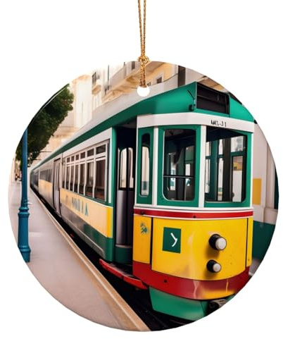 Kleine Lissabon Straßenbahn Modell 2024 - Keramik Christbaumschmuck