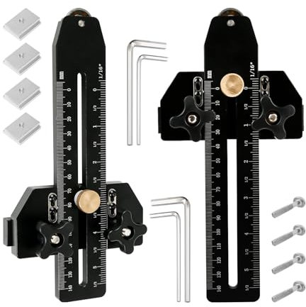 Lot de 2 gabarits de scie à ruban pour travaux de table – Guide de déchirure rapide et fin pour scie à ruban – Convient pour les fentes en T (noir)