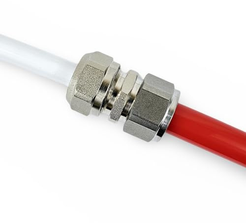 Adapter Reducer for Water Underfloor Heating Evoh Pipe and Multilayer Pert-Al Pert and Pex Pipe, Reducing Coupling Plastic to Copper Pipe (16mm Evoh x 17mm Plastic)