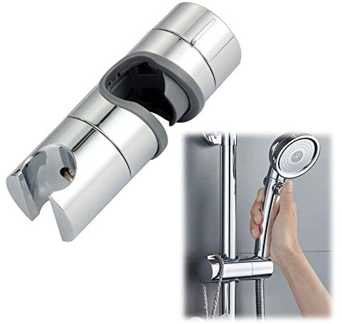 Soporte Ducha, Soporte Alcachofa Ducha Ajustable 18-25mm ABS Alcachofa de Ducha Deslizante Repuesto para cabezal Cursor Brazo de sujeción 360° Rotar Bracket, Cromado