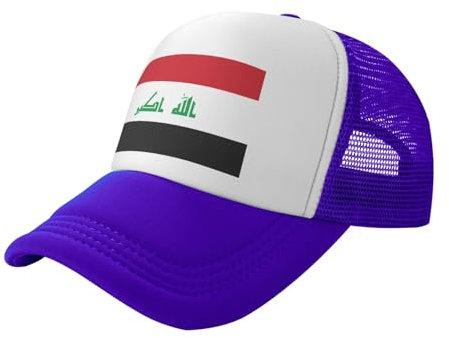SMBHIAON Irak Baseballkappe Herren Einstellbare Masche Rückseite Baseball Hut, Sommerhut Sonnenhut Sportlicher Draußen Kappen Hüte Verstellbar Sonnenschutz Basecap