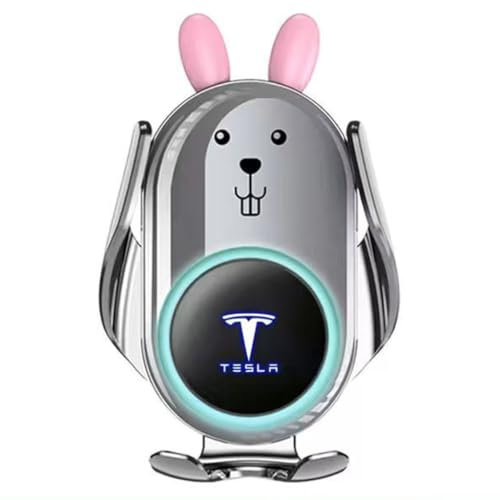 ZZRSXZSR Premium Autohandyhalter für Tesla Model x P100d AWD/Plaid AWD - 360° Rotatable Stable Joint, Non-Slip Dashboard Air Vent Mount,Grey
