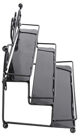 ADOCARN Vintage Iron Nail Polish Display Rack Black Wall-mounted Nail Polish Stand and Lipstick Organizer for Makeup Storage and Cosmetic Shelving