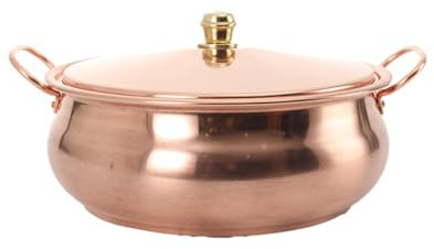 SUDEG Kupfertopf,Kupferkochtopf,Kupferkochtöpfe mit Deckel für Herd und Induktion,Suppentopf für Die Küche, Braten, Rühren, Schmoren und Kochen (26cm)