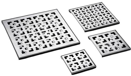 MTKSFDC Griglie di drenaggio 10/12/15/30cm Scarico a Pavimento Bagno in Acciaio Inossidabile 304 Quadrato Anti-Odore Scarico for Doccia Raccoglitore for Capelli Filtro for rifiuti(12x12cm)