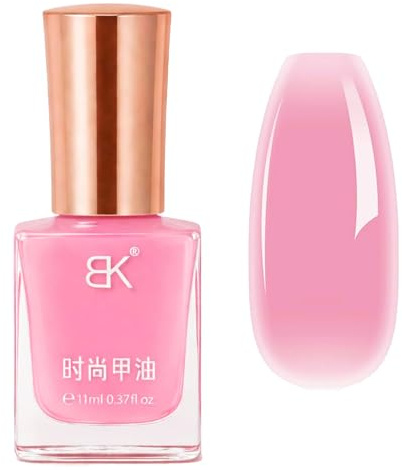 Jelly Nail Varnish - Translucent Pink Nail Polish - Quick Dry & Long Lasting Sheer Pink Nail Polish - Breathable Water Nude Nail Varnish - No UV Needed for Nail Art DIY at Home