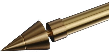 Liedeco Endstück Kegel für Gardinenstangen INOX ø 20 mm | 1 Stück | Messing-Massiv