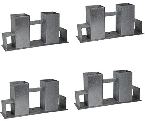 4x Holzstapelhilfe Feuerverzinkt für Kanthölzer 70x70mm / 40x60mm Stapelhilfe Holzstapelhalter Brennholz Kaminholz Gestell Holz