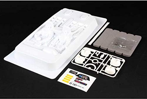Tamiya 300054491 - 1:10 Rallye-Cockpit-Set Linkslenker, Modellbauzubehör, Weiß, Weiss/Opulenter Garten