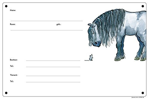 Boxenschild/Stalltafel schwarzer Riese (Friese/PRE/Shire/Merens/Noriker/Tinker)