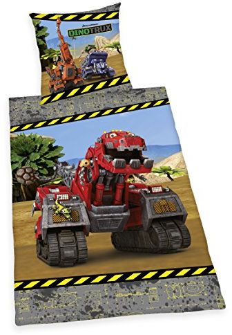 Herding Dinotrux Bettwäsche, Baumwolle, bunt, 135x200x2 cm, 2-Einheiten