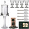 Absinth Zubehör Set Chat IV von ALANDIA | 1x Absinth Fontäne | 4x Gläser mit Reservoir | 4x Löffel aus Edelstahl | 1x Zuckerwürfel