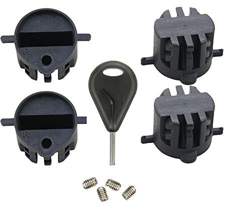 Mangobuy FCS Surfbrett-Flossenstecker mit Schrauben, Kunststoff, mit einem Finnenschlüssel, 4 Stück