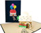 igifts und Karten Einzugs (Blue Cover) 3D Pop up Grußkarte – Welcome, Blumen, New Home, Zaun, Realtor, Iconic, halb aufgeklapptem, nur weil, alle Anlass, Congratulations, Ruhestandsfeier, Freundschaft