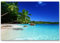 Paul Sinus Art Leinwandbilder | Bilder Leinwand 120x80cm Sandstrand auf den Seychellen