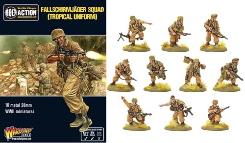 Bolt Action Warlord Games, Fallschirmjager squad (tropical Uniform), wargaming miniatures