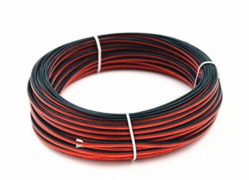TUOFENG 22awg Silicone Electrical Wire 200 Meter [Black 100 m Red 100 m] Extension Cable Cord 2 Conductor Parallel Wire line Flexible 22 Gauge Hook Up Oxygen Free Strands Tinned Copper Wire