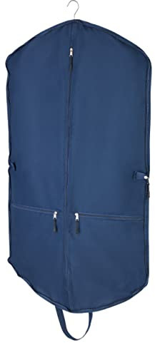 WENKO Kleidersack Business Premium, 2 Fächer, Kleiderhülle zur staubfreien Aufbewahrung von Saisontextilien mit Reißverschluss, atmungsaktiver Anzugsack als Schutzhülle für Kleidung, 62 x 112 cm, Blau
