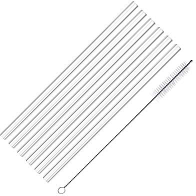 Westmark 6 Glas-Trinkhalme, gerade, inkl. 1 Reinigungsbürstchen, transparent, Länge: 20 cm, ø 0,8 cm, Borosilikatglas, Klar, 62622260