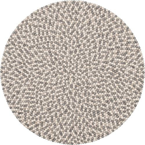 myfelt Filzkugelteppich Hella - Ø 200 cm, ideal für Schlaf-, Wohn-, Kinderzimmer, Flur & Bad